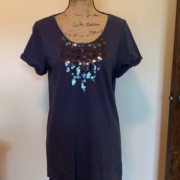 Pretty navy blue top - Picture 3 of 5